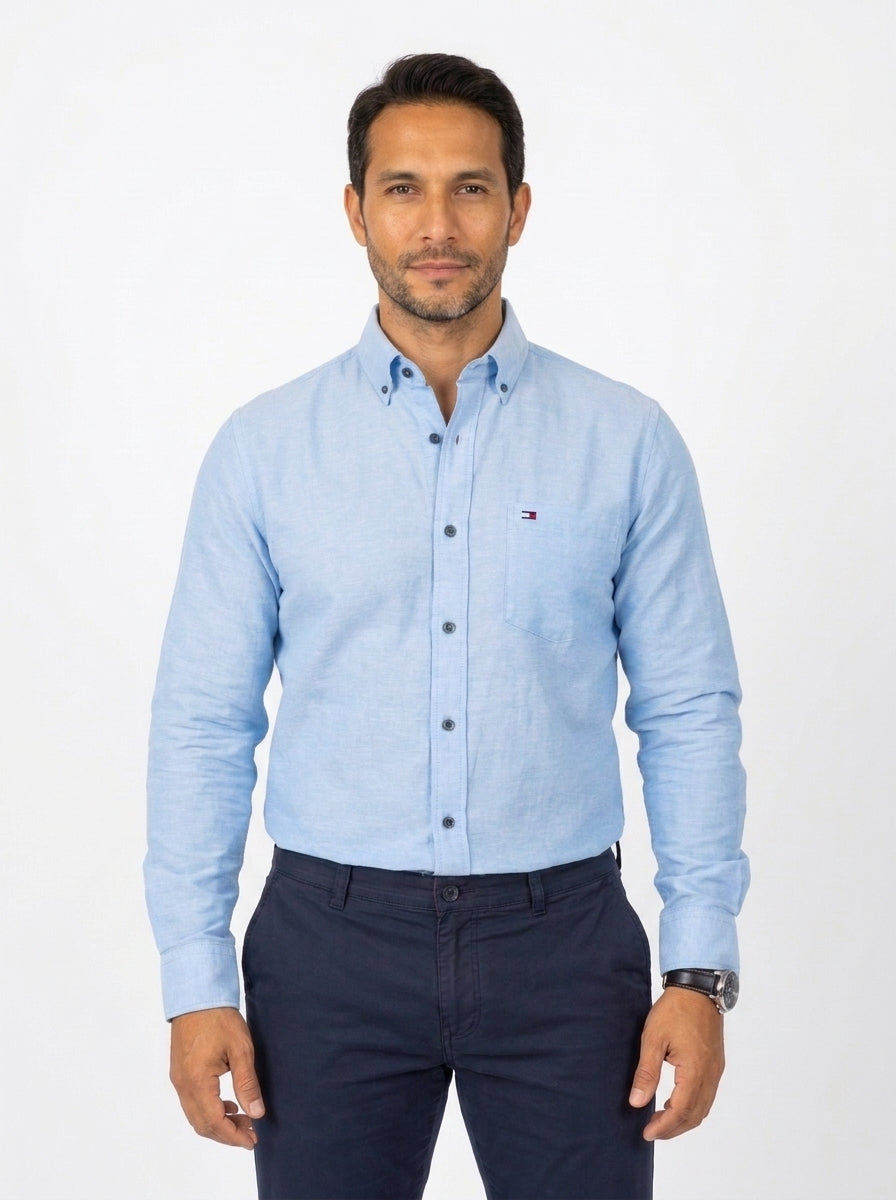 Camisa Casual -Azul Cielo / Celeste