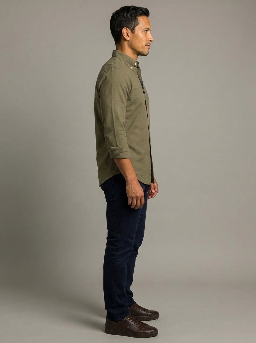 Camisa Casual - Verde Oliva / Safari