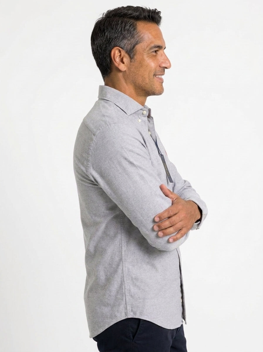 Camisa Casual - Gris Perla