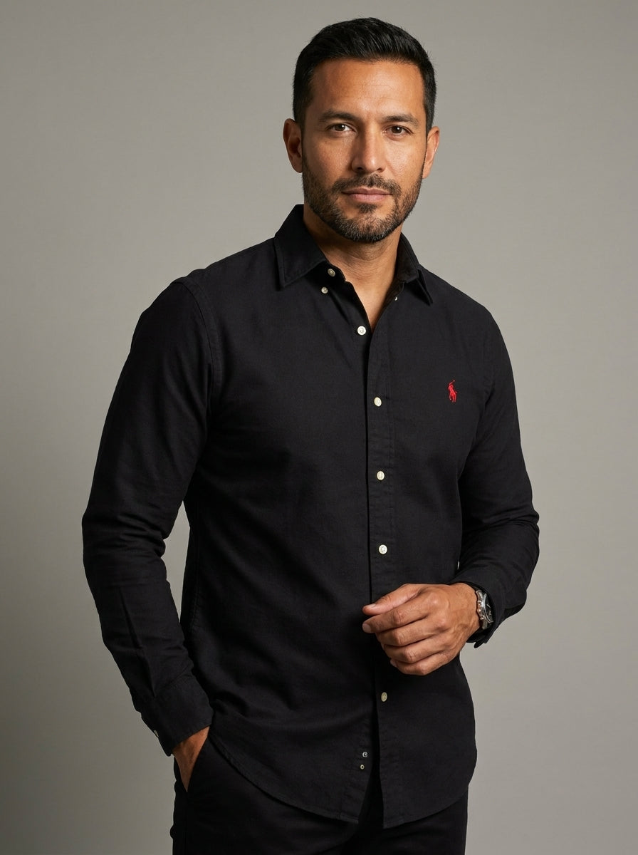 Camisa Casual -Negro  Mate