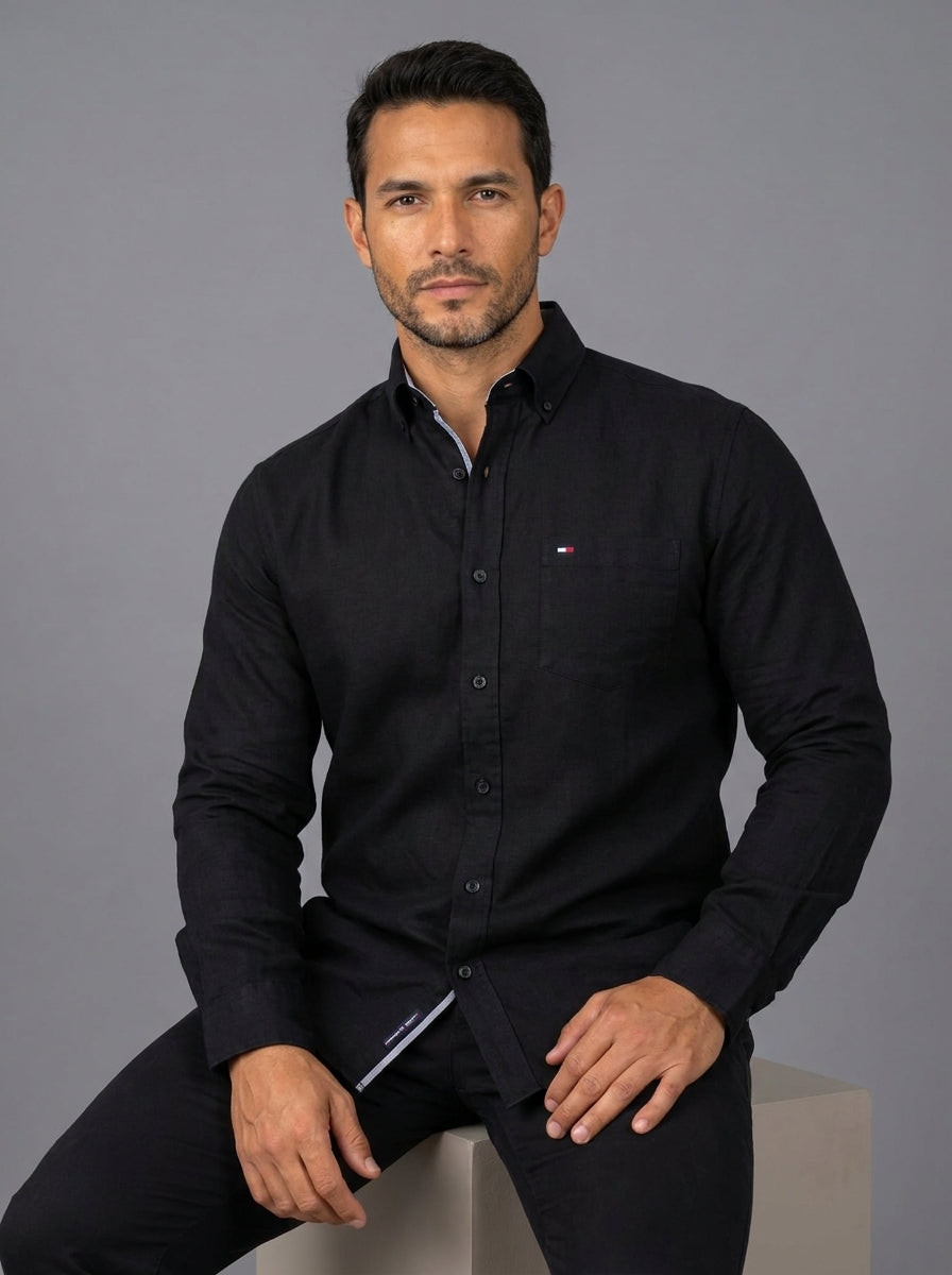 Camisa Casual -Negro