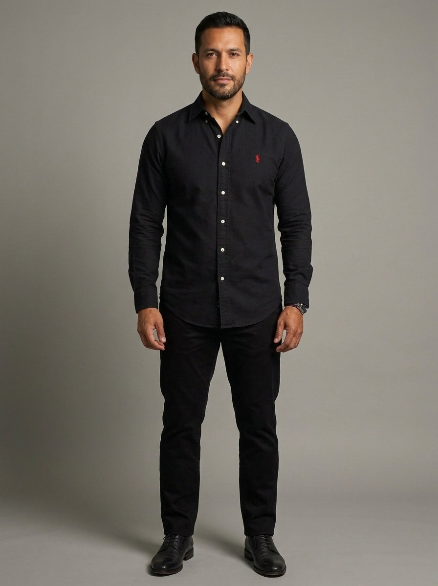 Camisa Casual -Negro  Mate