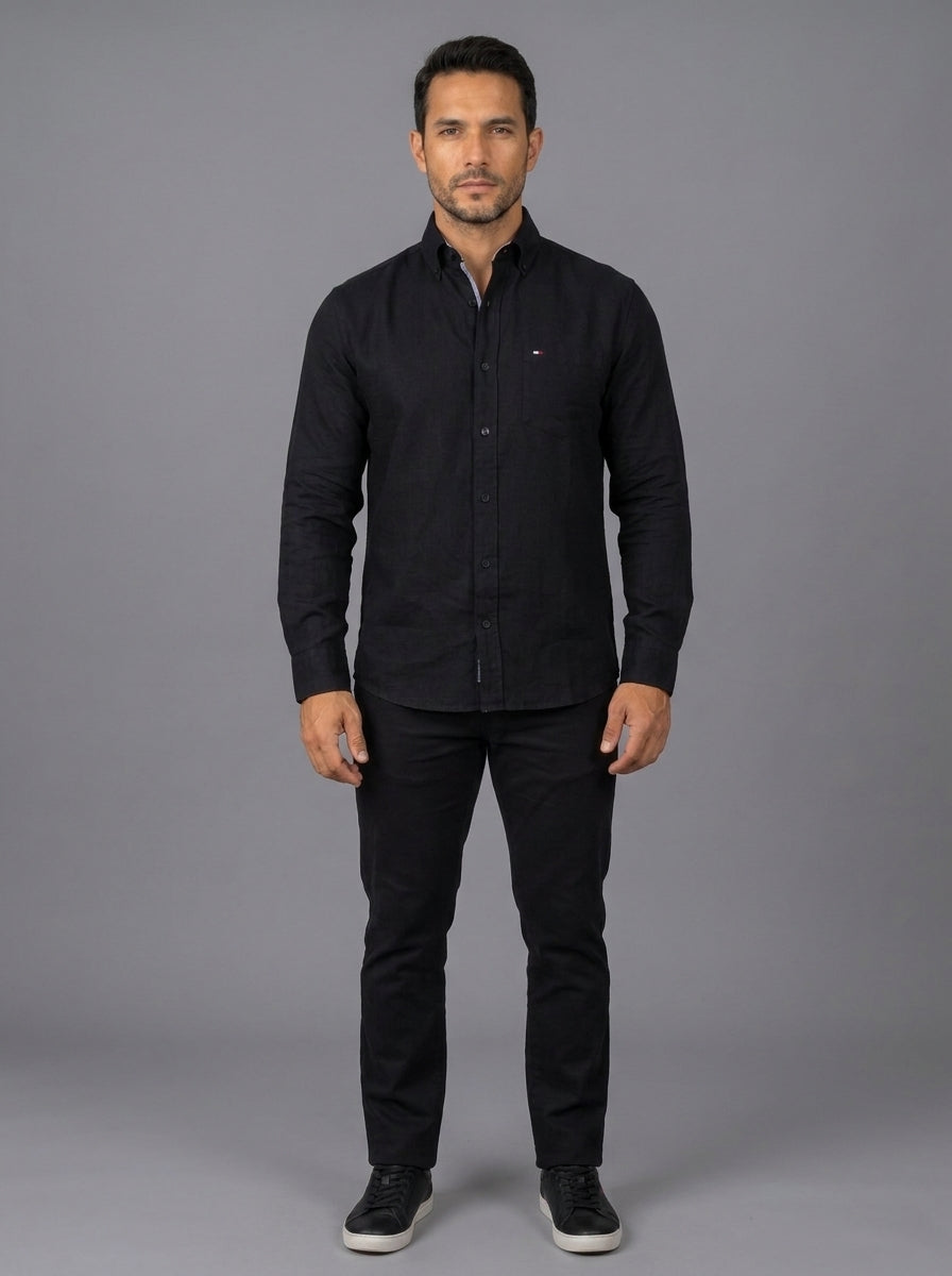 Camisa Casual -Negro