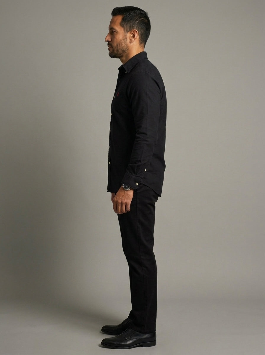 Camisa Casual -Negro  Mate