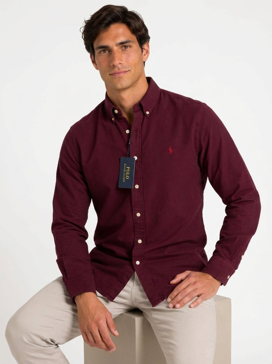 Camisa Casual -Vino Tinto