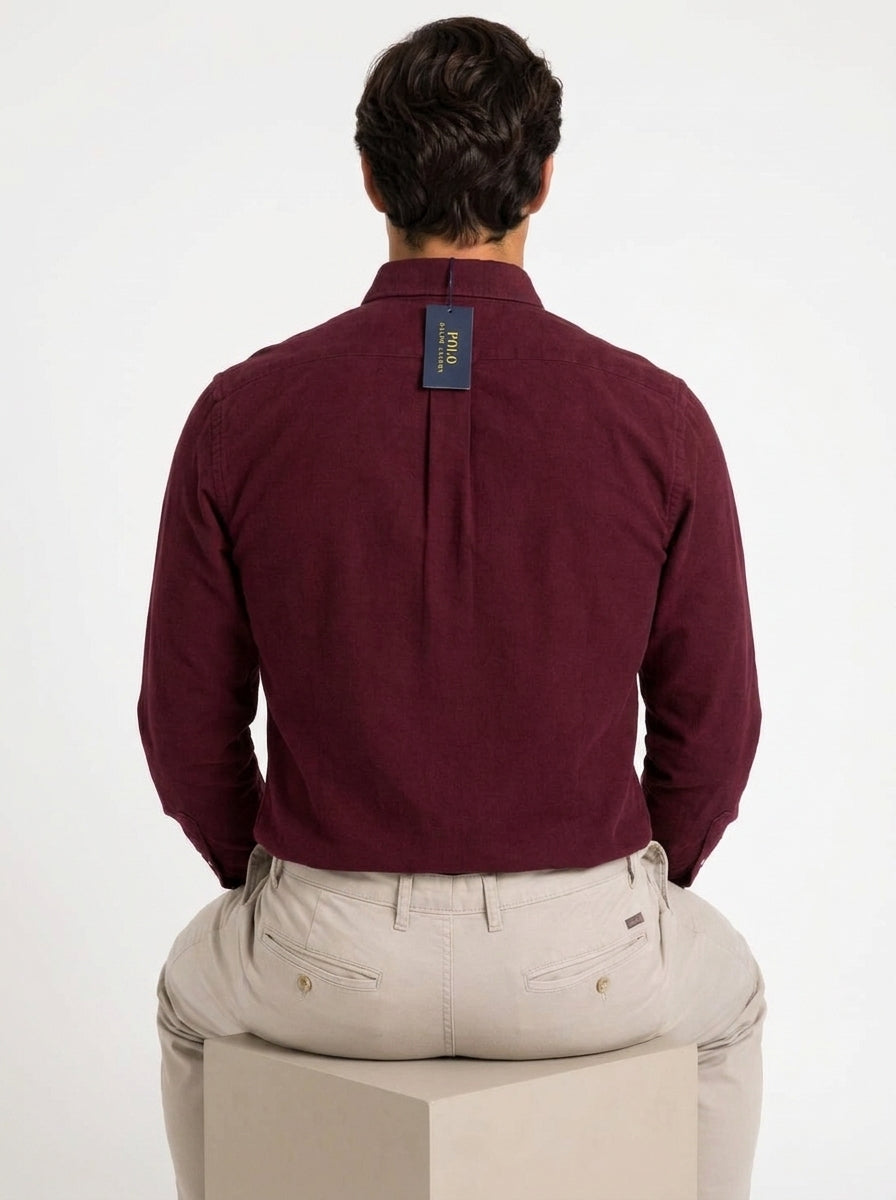 Camisa Casual -Vino Tinto