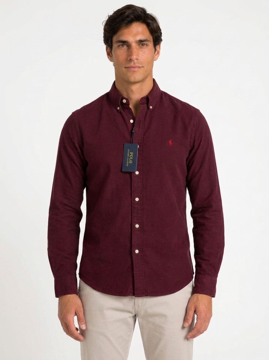 Camisa Casual -Vino Tinto