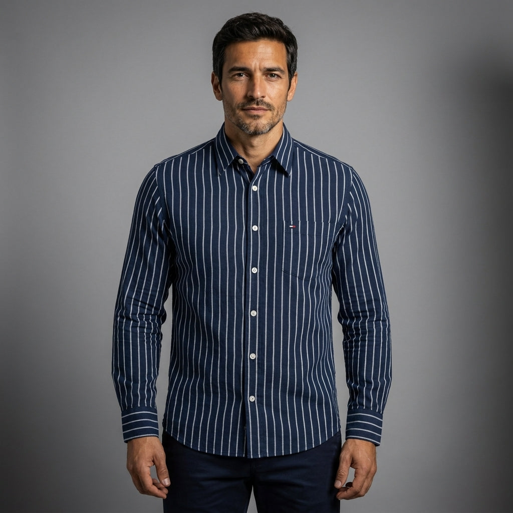 Camisa de Rayas Finas Smart Casual
