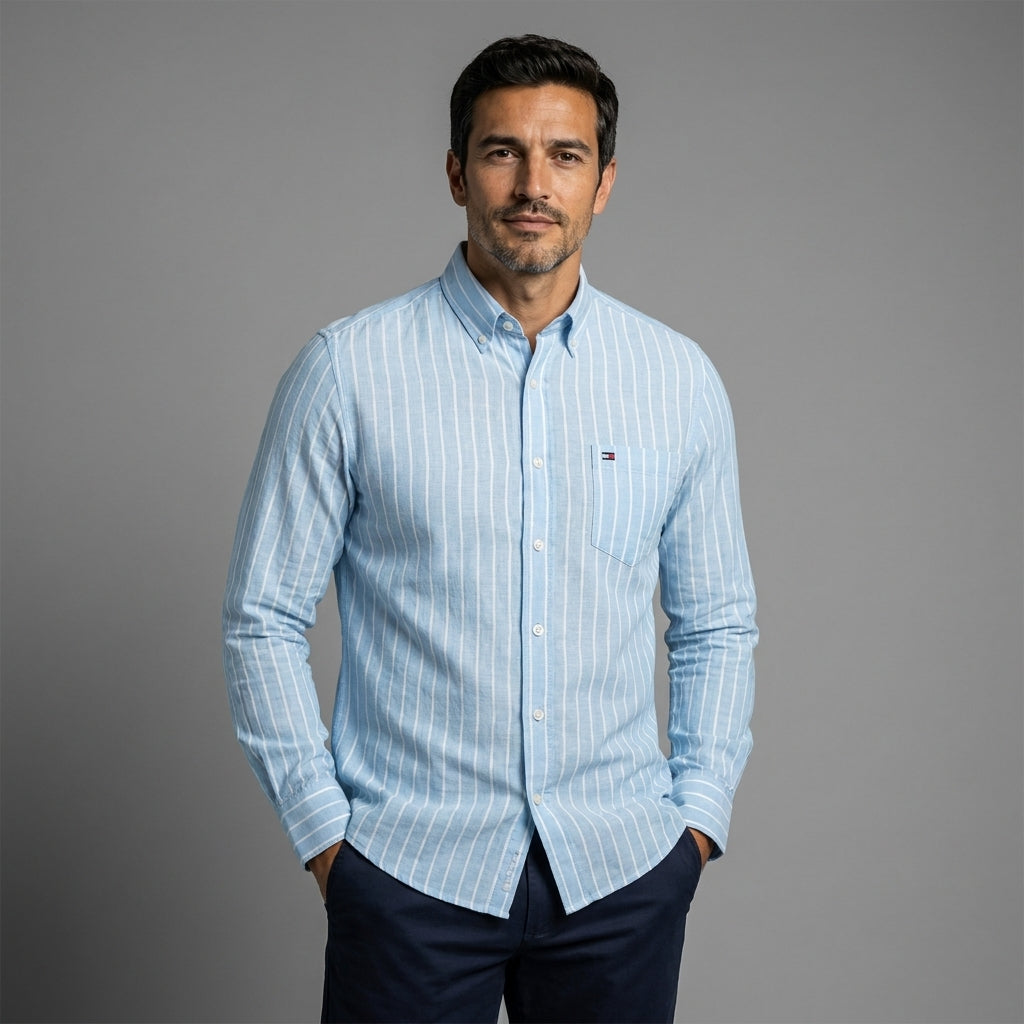 Camisa de Rayas Finas Smart Casual
