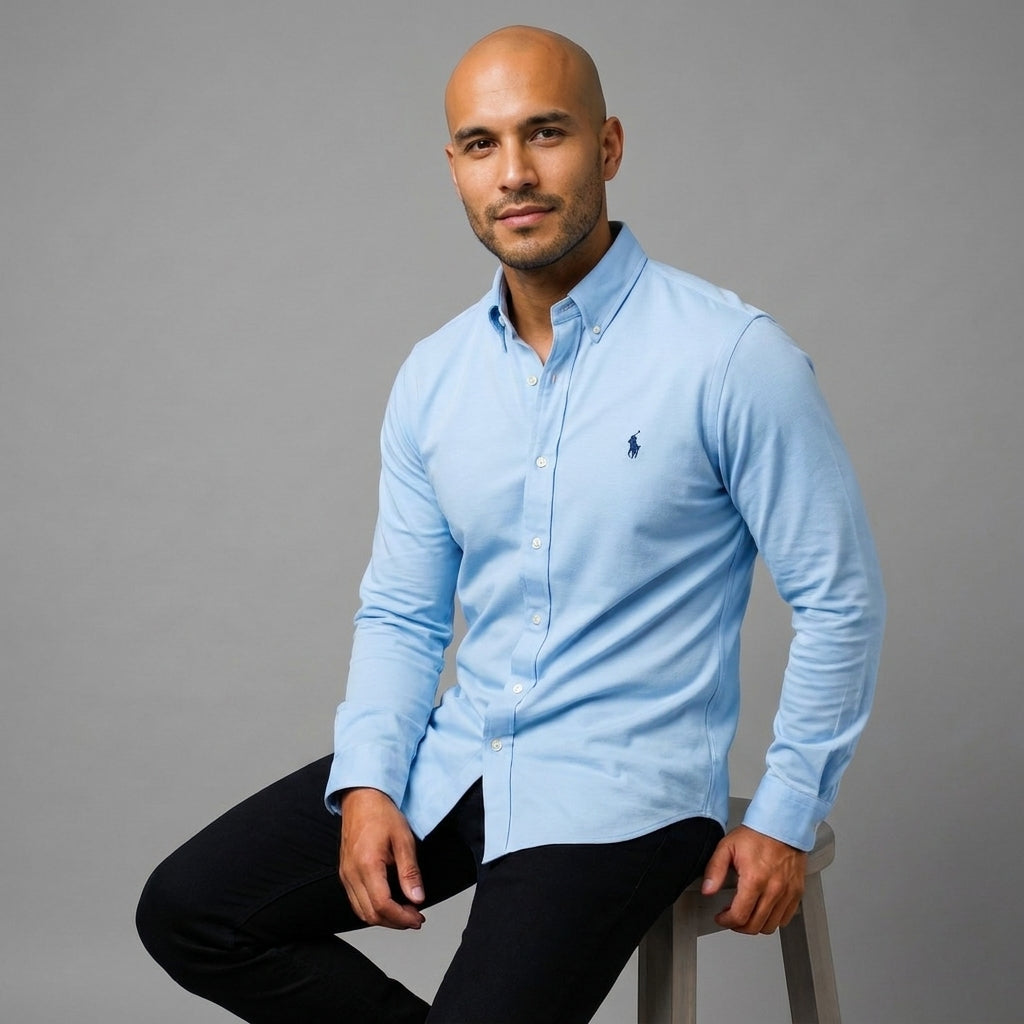 Camisa Manga Corta en Popelina Stretch — Corte Regular Confort